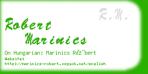 robert marinics business card